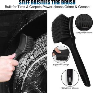 Kit de 8 brosses pour roues et pneus, brosses de nettoyage de jantes flexibles et durables - Product Image 2