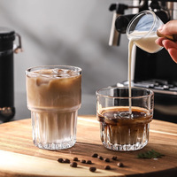 Tasse à café en verre 160-330 ml, compatible lave-vaisselle, sans danger pour les aliments, compatible micro-ondes, logo personnalisable, usage domestique, bureau, hôtel, minimaliste, individuelle