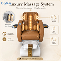 Chaise de pédicure professionnelle pour spa avec bain de pieds sans tuyauterie et lumière LED pour salon de manucure