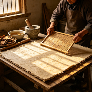 Ancient Hand Pulped Raw Mulberry Bark Paper For Oriental Calligraphy Watercolor Painting And Traditional Fine Art Creation - Product Image 5