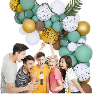 LEMON feuilles de palmier Jungle Animal Globos ballon arc guirlande Kit décorations de fête fournitures enfants garçons anniversaire bébé douche - Product Image 6