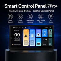 SIXWGH Panel de Control Inteligente Ultrafino de 7 Pulgadas con Pantalla OLED Deslizante, Asistente de Voz IA, Control por Aplicación, Pantalla HD 720P, Control Remoto IR