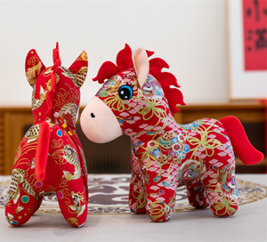 Jouets en peluche mascotte de cheval HY2, année du cheval 2026, collection du zodiaque, jouets en peluche mascotte de cheval - Product Image 6