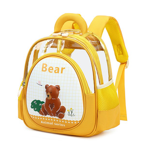 <span class=keywords><strong>Mochila</strong></span> <span class=keywords><strong>transparente</strong></span> de PVC para niños pequeños, <span class=keywords><strong>mochila</strong></span> escolar transpirable impermeable con dibujos de animales para niños y niñas en edad <span class=keywords><strong>preescolar</strong></span>, para viajes diarios al aire libre - Product Image 2