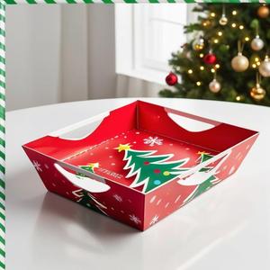 <span class=keywords><strong>Cestas</strong></span> de Regalo Personalizadas en Forma de Trapezoide para <span class=keywords><strong>Navidad</strong></span>, Cajas de Papel para Almacenamiento de Regalos Navideños - Product Image 4