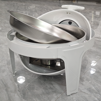 Heißer Verkauf: Luxuriöser weißer Roll-Top-Chafing-Dish (6L) aus Edelstahl – Gastronomie-Buffet-Wärme- und Aufbewahrungsausrüstung zum Fabrikpreis
