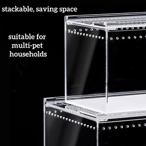 Transparentes Acryl Leichtgewichtiges Langlebiges Terrarium Zuchtbehälter für Reptilien Amphibien Schildkröten Eidechsen Spinnen Schlangen - Product Image 4