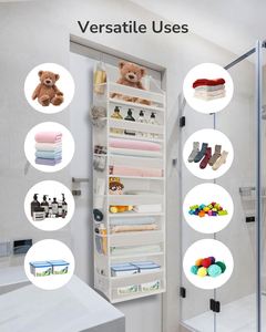 50Lbs Weight Capacity Closet Door Hanging Over the Door Organizer with 6 Large Pockets 12 Side Pockets - Product Image 3