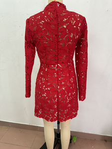 IHOOV <span class=keywords><strong>Abito</strong></span> da Donna con Collo Alto, <span class=keywords><strong>Maniche</strong></span> <span class=keywords><strong>Lunghe</strong></span> e Zip Posteriore, Elegante Abbigliamento da Club Notturno - Product Image 6