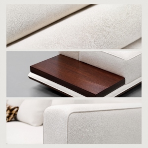 Espacioso Sofá Minimalista de Tela para Salón |   Sofá Modular de Múltiples Asientos con Cojines Desmontables para Sala de Estar Familiar o Uso en Villas - Product Image 2