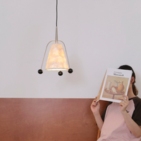 Lampe suspendue moderne en tissu finition cuivre, luminaire suspendu E27 pour salon, café, chambre à coucher