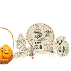 Kit de peinture sur bois en gros, ensemble de peinture d'Halloween pour enfants, modèles artistiques, jouet éducatif pour garçons et filles, livraison directe - Product Image 1