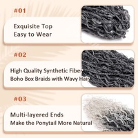 Extension de cheveux synthétique queue de cheval à cordon de serrage Originea, tresses bohèmes à clipser avec bande élastique et peigne