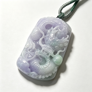 Nuevo Collar con Colgante <span class=keywords><strong>de</strong></span> <span class=keywords><strong>Jade</strong></span>íta Púrpura <span class=keywords><strong>de</strong></span> Birmania Tallado a Mano con Dragón Chino, Estilo Feng Shui, Llegada 2026 - Product Image 2
