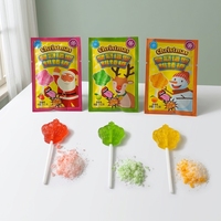 Kerstkroonvormige Halal bulk gummy lolly met knisperende snoepjes, diverse fruit smaken, feestelijke nieuwigheid, kinderlolly snoep