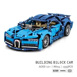 MOC Block Car MJI 8604 1355pcs Master Series Super Sport Racing Car Building Block Set Small Particle Kids Collection Toys Car