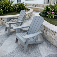 Chaise Adirondack en HDPE pour meubles de patio extérieur de style moderne de jardin pour cour pliante en HDPE