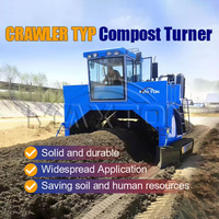 Retourneur de compost industriel automoteur sur chenilles pour fumier de poulet, engrais organique et déchets d'élevage en Ouzbékistan