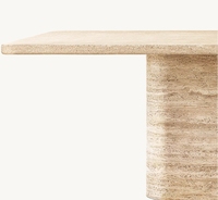 Table de restaurant Vitolo, table à manger rectangulaire sculptée, mobilier de salon, table à manger en travertin