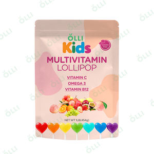 OLLI OEM/ODM Supplément de sucette multivitaminée pour enfants Marque privée Sucette multivitaminée aromatisée aux fruits Bonbons durs pour enfants - Product Image 1