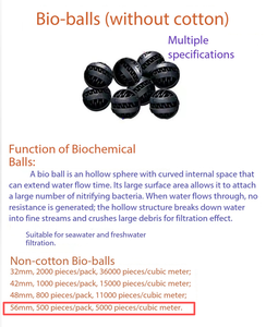 Boules bio sans coton / avec coton, grandes boules bio en PP, boules bactériennes, média filtrant bio pour aquarium, filtration biochimique - Product Image 4