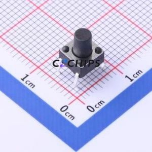 TC-6610-8-160G Tactile Switch Through hole Component THT-4P,6x6mm Switch Single Pole Single Throw Round Button 1.6N Through Hole - Product Image 1