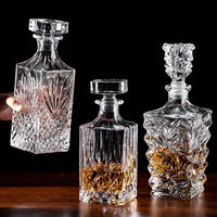 Decantador de Lujo para Whisky, Botellas de 700 ml y 750 ml, Botella Plana para Champán, Vodka, Cerveza, Whisky, Vaso Mezclador y Decantador