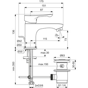 เครื่องผสมอ่างล้างหน้าคันเดียวโครเมียมอัลฟาเครื่องมือหมุนคุณภาพสูง - Product Image 3
