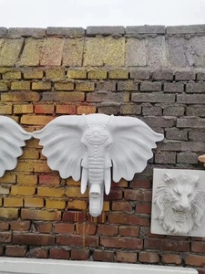 Pared decorativa mármol natural animal cabeza <span class=keywords><strong>de</strong></span> león escultura pared colgante cabeza <span class=keywords><strong>de</strong></span> león - Product Image 4