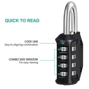 Juego de Candados de Seguridad Antirrobo Combinados para Gimnasio, Deportes, Escuela, Candado TSA de 4 Dígitos - Product Image 3