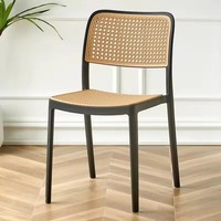 Chaise de salle à manger en rotin plastique, style nordique moderne, pour hôtel et restaurant