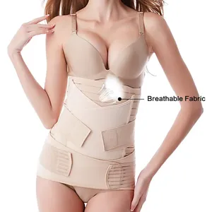 पोस्टपार्टम बॉडी शेपर <span class=keywords><strong>3</strong></span> 1 कमर ट्रिमर पेल्विस शेपवियर कॉर्सेट रैप पेट बैंड रिकवरी जिरडेल समर्थन - Product Image 4