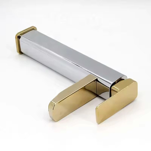 YF Luxuriöser Moderner Gold-Chrom-Messing-Waschtischarmatur, hoher Einhebelmischer für Aufsatzwaschbecken, Warm- und Kaltwasser, Deckmontage 2026 - Product Image 3