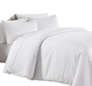 Parure de lit Airbnb en coton rayé 240TC, résistante <span class=keywords><strong>à</strong></span> la décoloration, 4 pièces, entretien facile, literie commerciale - Product Image 5