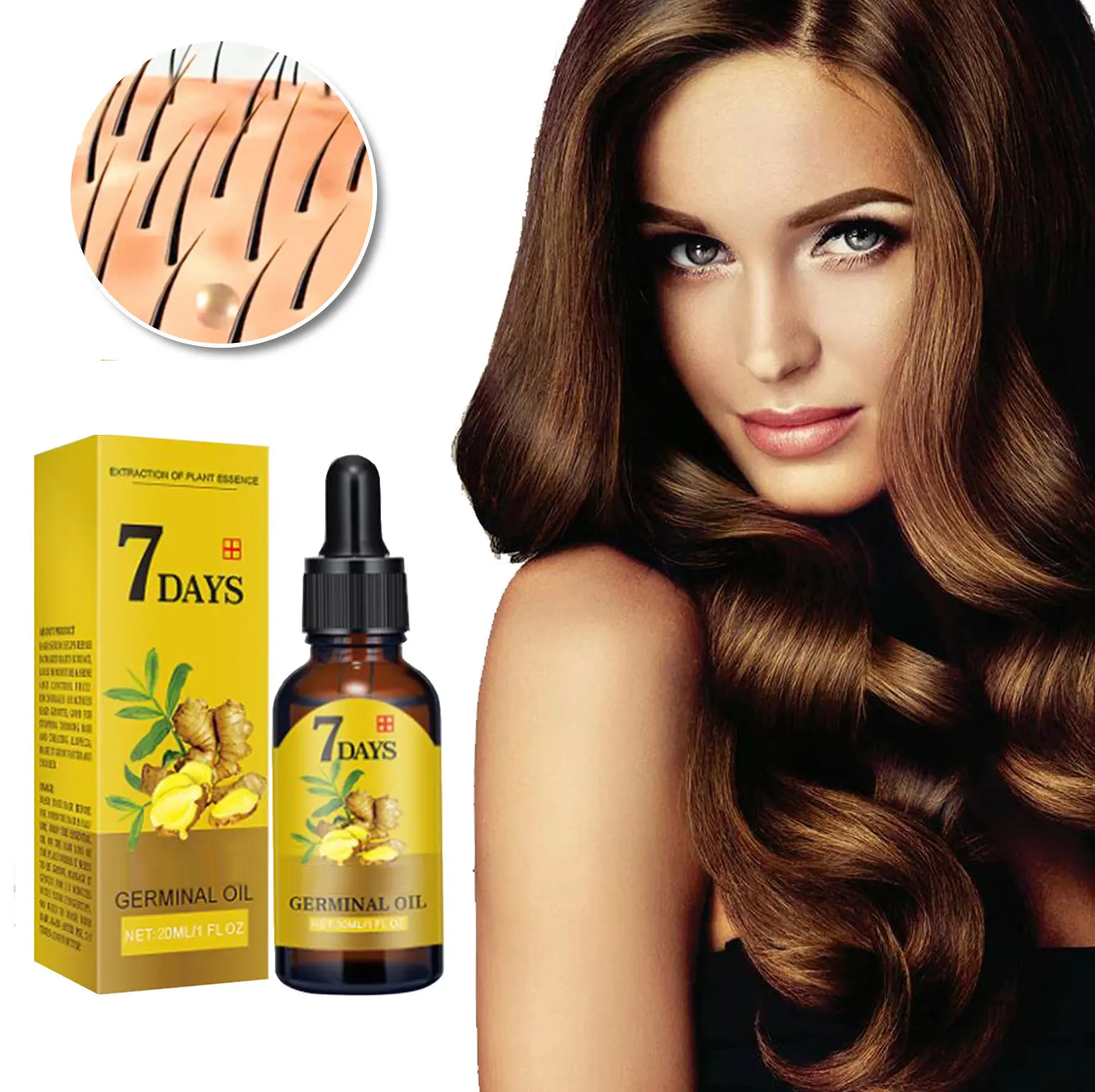 Offre Spéciale 7 jours croissance rapide des cheveux essence huile traitement de perte de cheveux croissance soins capillaires huile essentielle