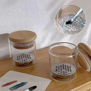 Gobelet transparent en verre pour le nettoyage des ongles avec brosse, bol à liquide acrylique Dappen pour usage professionnel en salon de manucure - Product Image 5