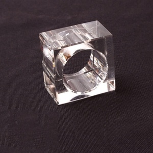 Manufacturer Custom Modern Square Clear Acrylic Luxury for Polished Napkin Ring for Home Decor - Product Image 3