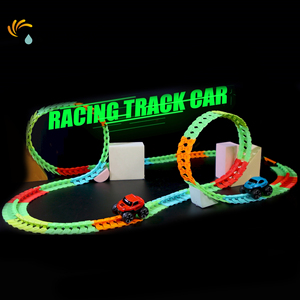 Piste de course pour garçons et enfants, 192 pièces de pistes de <span class=keywords><strong>voiture</strong></span> magiques flexibles et interchangeables qui brillent dans le noir avec lumière LED pour la course 2022 nouveaux articles - Product Image 3