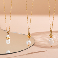 Collier de perles de luxe en forme de diamant baroque avec fermoir en métal or 18 carats et zircon cubique, bijou de mariée élégant, cadeau pour femme, collier ras-du-cou de mariage