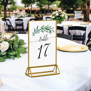 Soporte acrílico <span class=keywords><strong>para</strong></span> NÚMERO DE MESA DE BODA, marcos de fotos de doble cara, letrero <span class=keywords><strong>para</strong></span> menú de restaurante, tarjetas de recetas, exhibición de fotos - Product Image 1