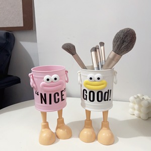 Creative Quirky Metal Pen Holder Round Desktop Storage <b>Box</b> For Students Office Girls <b>Large</b> Capacity Cute Design - Product Image 4