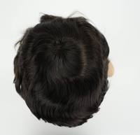 Perruque indienne de haute qualité pour hommes, 100% cheveux humains vierges Remy, texture naturelle, ondulations aquatiques, nœuds invisibles, base mono, densité 120%