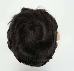 Perruque toupet pour homme indien de haute qualité, cheveux vierges Remy, texture naturelle, vague d'eau, base mono, ajustement confortable, facile à porter, légère - Product Image 3