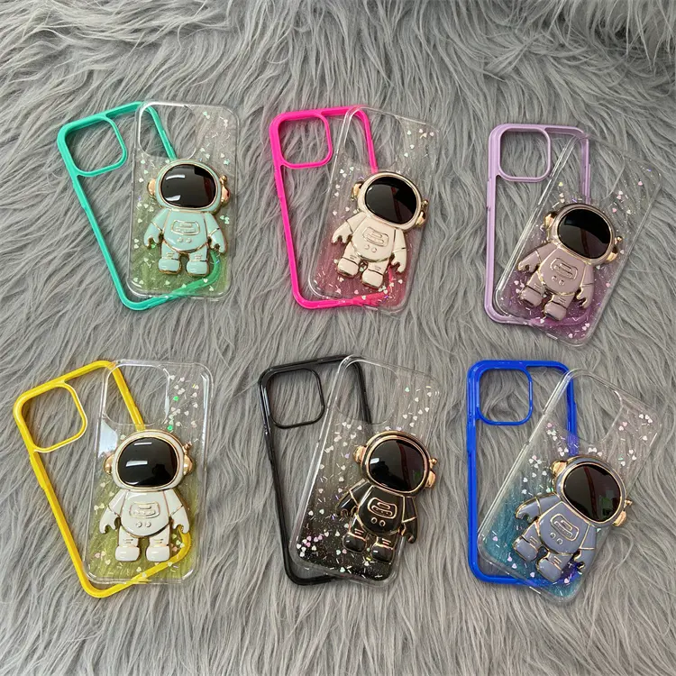 Guangzhou Factory Lady Fashionable Glitter Phone Case Astronaut Holder For Xiaomi 12x Redmi k50g 10a