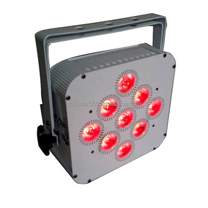 2024 TOP Hot Selling Portable Wedding Rechargeable <strong>DMX</strong> Wireless Battery Powered 6in1 RgbwAUV 9*18w LED Flat Par IR <strong>Controller</strong> - Product Image 5