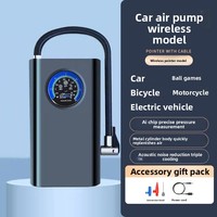 Compressore d'Aria per Auto Portatile Ricaricabile con Display Digitale, Ricarica USB e Manometro per Pneumatici