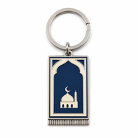 Porte-clés de tapis de prière islamique personnalisé en gros, émail doux, mosquée, souvenir musulman