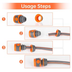 <strong>PVC</strong> <strong>High</strong> <strong>Pressure</strong> Garden <strong>Hose</strong> Connection Kit-5m Tap <strong>Hose</strong> Trolley <strong>Pipe</strong> 2 Quick-Connect Couplers 2-in-1 Universal Faucet Adapter - Product Image 4