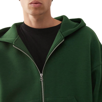 Sweat à capuche zippé personnalisé pour homme, coupe courte, coupe régulière, en tissu épais de haute qualité, idéal pour l'hiver