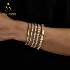 Bracciale o Collana Tennis da <span class=keywords><strong>Uomo</strong></span> Personalizzabile in <span class=keywords><strong>Argento</strong></span> Sterling 925 con Moissanite da 2-6mm, Gioiello Hip Hop con Certificato - Product Image 4
